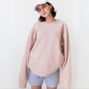 Mayfair the Label baby pink one size crewneck self love club sweater